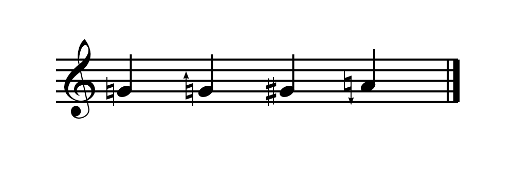 Quartertone notation - sharps