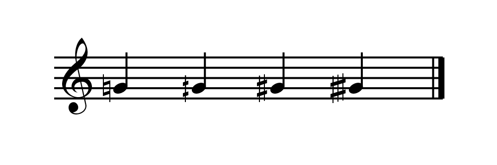 Quartertone notation - sharps